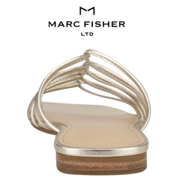 🆕 NEW Women's Marc Fisher Ltd Marcio Slide Sandal, Size 6 and 7 Metallic - Picture 2 of 7